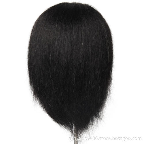 100% real mannequin hair male training head without beard
